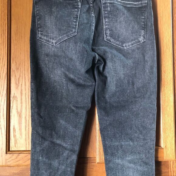 FRAME Le One Skinny Jeans Hughes Gray Washed Black Stretch - 1 - Picture 9 of 12